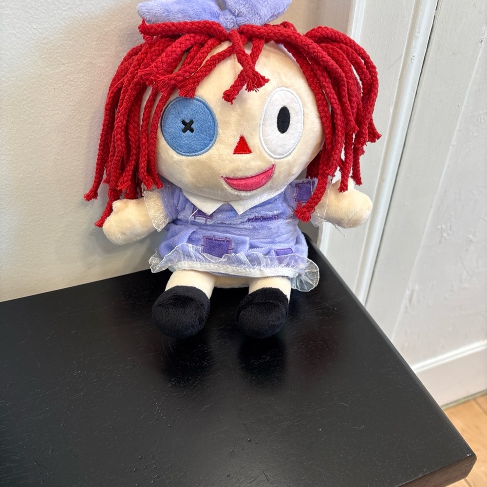Amazing Digital Circus Ragatha Doll Stuffed Animal - Red Hair, Lavender Dress
